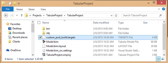 Copy the targets file to the project directory